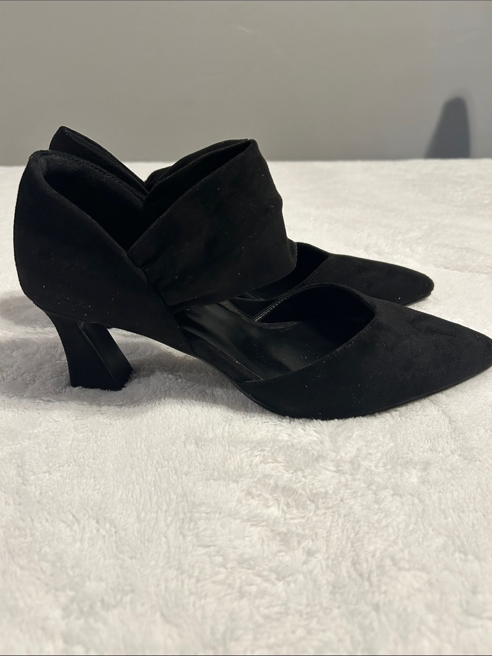 My Paris X Women's Black Pointed Toe Ankle Strap Dress shoes women SZ 7.5 witchy - Picture 2 of 11